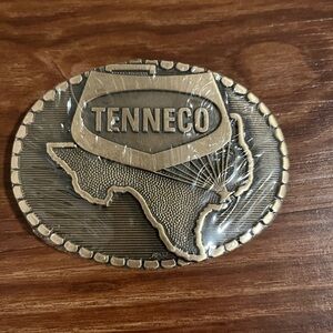TENNECO SOLID BRASS BELT BUCKLE BY NORMAN COMPANY